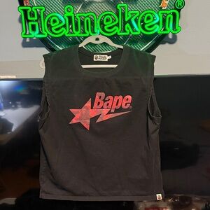 A bathing Ape Bape Black Tank Top W/Red Bapesta Season 2025 Men’s XL